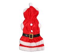 Vestido navideño para Mascotas, Grueso, de Doble Cara, de Forro Polar Transpirable, con Cierre de Botones, Vestido de Papá Noel para Perros para el Invierno. (Metro)