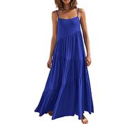 Vestido Negro Ajustado Mujeres Verano Casual Vestido Suelto Tirantes Espaguetis Playa Encubrimiento Largo Cami Maxi Vestidos Elegantes Mujeres Amarillo, azul, L