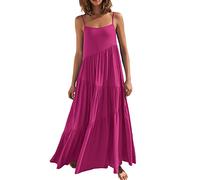 Vestido Negro Ajustado Mujeres Verano Casual Vestido Suelto Tirantes Espaguetis Playa Encubrimiento Largo Cami Maxi Vestidos Elegantes Mujeres Amarillo, morado, L