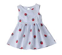 Vestido negro Halloween Niños Fresa Ropa Niñas Ropa Princesa Bebé Verano Niñas y Falda (Azul Claro, 4-5 Años)