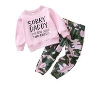 Vestido Negro Niña Ropa Hip Hop Niña Traje de Ballet Niña Conjunto de Otoño para Niña Pequeña Sudadera con Estampado de de Manga Larga y Pantalones de Trabajo con Cintura Elástica de (Pink 1-2 Years)