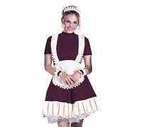 Vestido Negro Rosa Azul Uniforme De Mujer Vestido Sissy De Talla Grande,Rojo Oscuro,M