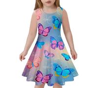 Vestido niña Ajustado sin Mangas 4-13 años, Moda Infantil Verano Casual niñas pequeñas
