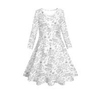 Vestido Niña Ceremonia,Vestidos Fiesta Niña Camisón Infantil: Conjunto DIY Pintado a Mano para niñas Vestido para Colorear con el Que Pueden Jugar y vestirse