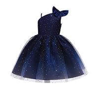 Vestido Niña - Oddler Niños Niñas Estampados Sin Mangas Vacaciones Fotografía Costome Corte Estilo Tul Malla Vestido Princesa Ropa (Dark Blue 3-4 Years)