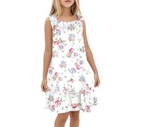 Vestido NiñA Vaqueros, Vestido NiñA Ceremonia Fiesta, Vestidos De Fiesta CamisóN Bohemio Suave Lindo E Informal con Estampado Floral Escalonado Y Volantes Vestidos Verano Dress Summer Dress Dresses