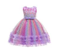 Vestido Niña Verano - Vestido De Malla De Tul para Niños Y Niñas Sin Mangas para Fiestas Vacaciones Fotografía Estilo De Corte Ropa De Princesa (Purple 8-9 Years)