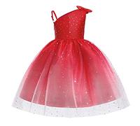 Vestido Niñas - Oddler Niños Niñas Estampados Sin Mangas Vacaciones Fotografía Costome Corte Estilo Tul Malla Vestido Princesa Ropa (Red 18-24 Months)