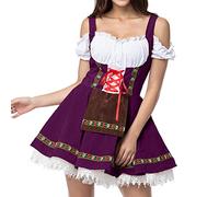 Vestido Oktoberfest para mujer, con hombros desnudos, disfraz de Halloween, vintage, sexy, moda, rendimiento en escena, cosplay de hogar, patio, retro, carnaval, medieval, chic vestidos