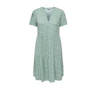 ONLY Onlzally Life S/S Thea Dress Noos Mujer Vestido Corto Verde/Blanco L 100% Viscosa
