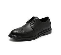 Vestido Oxford for Hombres Lace Up Derby Shoes Brogue Englessed Wing Tip Redond Burned Toe Top Top Top Sole Resistente a los resbalones Adecuado para Muchas Ocasiones. (Color : Black, Size : 43 EU)