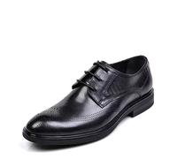 Vestido Oxford para Hombres Lace Up Brogue Wing Tip Shoes de Cuero Antidlip-Slip Low Top Rubber Sole Boda