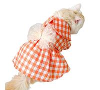 Vestido para Cachorro Falda Falda con Lazo Perro con Cuadros Vestido De Novia Naranja Cachorro Y Gatos En Bodas Faldas Festivas Perros Grandes Niña