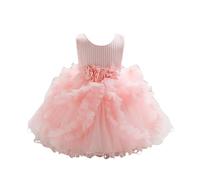 Vestido para el primer año, niña, vestido de verano, vestido infantil, vestido de fiesta de cumpleaños, falda y top set para niñas, Rosa., 18-24 meses