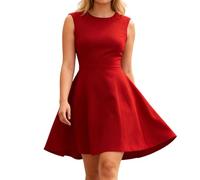 Vestido para Invitados de Boda Ropa de Noche de Verano Vestido Corto Rockabilly Línea A Swing Vestidos de Oficina Elegante de Negocios Vestidos de Cóctel para Mujer