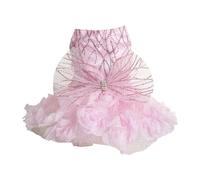 Vestido para mascotas, corbata para mascotas, flores 3D, decoración de lentejuelas, malla transpirable, disfraz de cachorro de pomerania, chihuahua, boda, perros pequeños, fiesta de graduación,