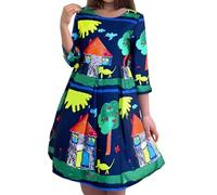 Vestido para niña Casa Árbol Impresión Dibujos Animados Manga Larga Invierno 14 años