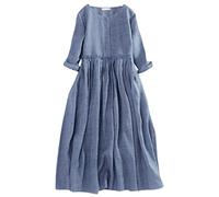 Vestido para niña, con un hombro frontal con botones, en poliéster, para uso en verano o uso casual; con detalles de diseño que incluyen botón de bautizo de primavera, hombro hacia abajo, una sola