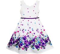 Vestido para niña Elegante Princesa Blooming Flor Morado 4 años