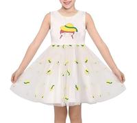 Vestido para niña Marfil Sin Mangas Linda Dibujos Animados Tul Bordado Satín Bow Primavera Casual Todos los días 5 años