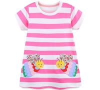 Vestido para Niñas Verano Algodón Floral con Unicornio Sin Mangas Corta Casual Vestidos Tallas 1-7 años, 1-2 años, Abeja