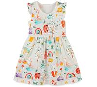 Vestido para Niñas Verano Algodón Floral con Unicornio Sin Mangas Corta Casual Vestidos Tallas 1-7 años, 5-6 años, Mariquitas