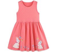 Vestido para Niñas Verano Algodón Floral con Unicornio Sin Mangas Cortas Casual Vestidos Tallas 1-7 años, 2-3 años, Conejito