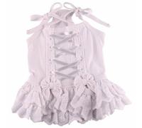 Vestido para perros con corsé de DoggyDolly blanco, 70% Dto.