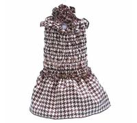 Vestido para perros de tirantes y cuadros marrones, 70% Dto.