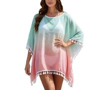 Vestido Pareo Playa Mujer Ligero Holgado Verano Cubrebaños Sexy Transpirable Baño (Black, S)