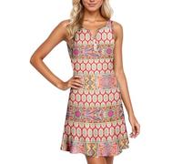 Vestido Playa Mujer Sin Mangas Cuello Camisero Estampado Floral Suelto para Diario Muy Femenino Y Ligero para Paseos por La Playa