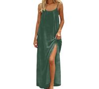 Vestido Playa Mujer, Vestido Sin Espalda Casual Sin Mangas para Mujer con Espalda Abierta - Color SóLido - Ideal para La Playa Y Las Vacaciones - Estilos Extralargos Y De Longitud Media