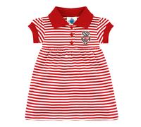 Vestido polo a rayas para beb universitario con pantalones bombachos - Logotipo de Bucky de pie de Wisconsin Badgers - Rojo/Blanco - 3-6 meses