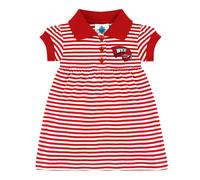 Vestido polo a rayas para beb universitario con pantalones bombachos - Logotipo de Western Kentucky Hilltoppers - Rojo/Blanco - 0-3 meses