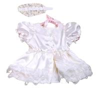 Vestido Princesa Fotografía Recién Nacida Y Banda Para Cabeza A Juego Bodysuit Color Sólido Con Ropa Cabeza Para Niñas 0-1 Meses