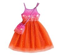 Vestido Princesa, Vestidos para Navidad Casuales De Verano para NiñOs PequeñOs Sin Mangas De Moda con Falda De Malla DiseñO De Estrella Y Luna Uso Diario Edad 3-9