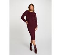 Vestido punto 2 en 1 ajustado ciruela mujer L