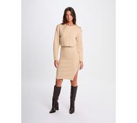 Vestido punto ajustado 2 en 1 beige mujer L