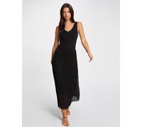 Vestido punto largo entallado negro mujer L