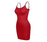 Vestido Reductor Para Mujer Fajas moldeadoras for mujer, camisón completo, ropa interior, control de abdomen, invisible, contracción abdominal, moldeador corporal, camisola, ropa interior(Red,XL)
