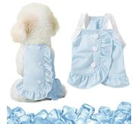Vestido Refrescante para Perros - Camiseta sin Mangas Transpirable de Secado Rápido, Ropa de Verano con Volantes para Mascotas Pequeñas/Medianas/Grandes y Gatos