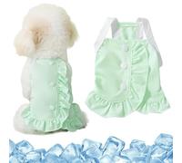 Vestido Refrescante para Perros - Camiseta sin Mangas Transpirable de Secado Rápido, Ropa de Verano con Volantes para Mascotas Pequeñas/Medianas/Grandes y Gatos