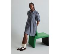Vestido relajado de seersucker Light Blue XXS