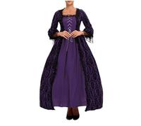 Vestido renacentista para mujer, manga trompeta medieval, retro, gótico, talla grande, casual, victoriana, gótico, adulto, disfraz de carnaval, Halloween, disfraz de fiesta chic vestidos