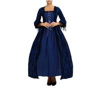 Vestido renacentista para mujer, manga trompeta medieval, retro, gótico, talla grande, victoriana, gótico, adulto, disfraz de carnaval, Halloween, disfraz de fiesta de moda, vestidos
