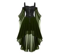 Vestido renacentista para mujer, vestido de Halloween, vestido medieval, con hombros descubiertos, Steam Punk, Midsommar, vestido de estado de la corte del siglo 19, vestido de fiesta de terror con