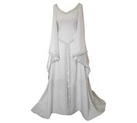Vestido Retro Medieval para Mujer con Mangas Trompeta Medieval Victoriana Vestido de Reina renacentista góTico Maxi Vestido de Carnaval Halloween Fiesta Princesa Disfraz Vestido de Carnaval