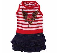Vestido rojo con capucha para perros "Corazón salvaje" DoggyDolly, XXS, 70% Dto.