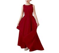 Vestido rojo para niños, vestidos de niña, princesas chic y elegante, vestido de cumpleaños, bailes, encaje plisado, traje de noche de tul informal, ropa para dama de honor festival