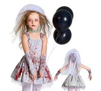 Vestido sangriento de Hallowen: vestido de disfraces de miedo con estampado de salpicaduras de sangre, atuendo de terror sin mangas | Tema de la fiesta zombie, ideal para chicas femeninas, aspecto li